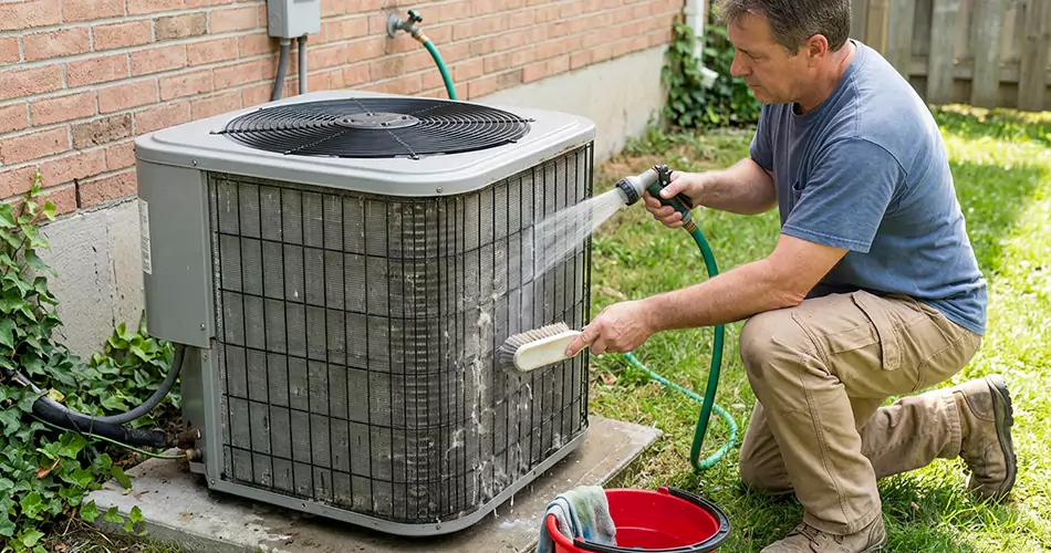 Cleaning Outside AC Unit