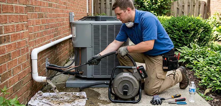 AC Unit Drain Pipe Cleaning in Newton