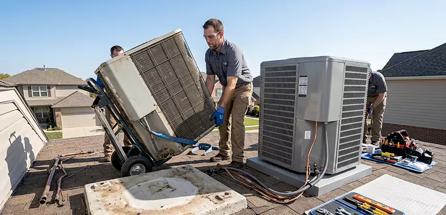 Emergency Air Conditioning Unit Swap in Newton