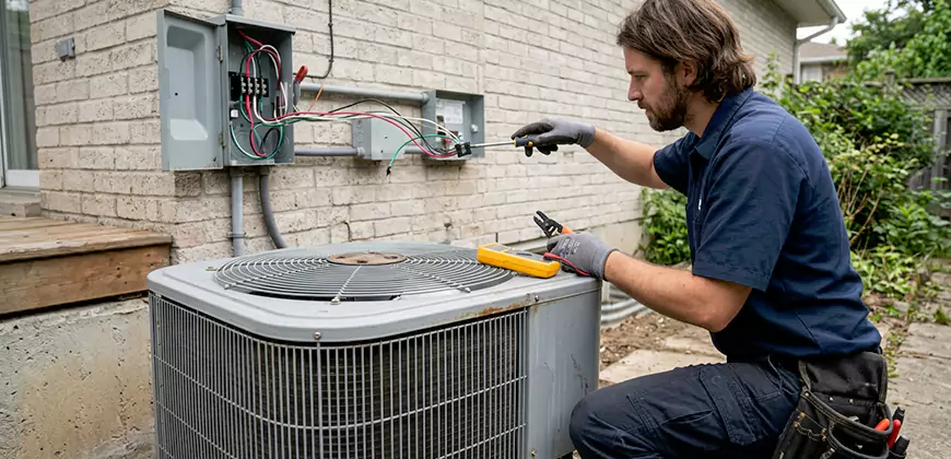 Exterior AC Unit Electrical Repair in Newton